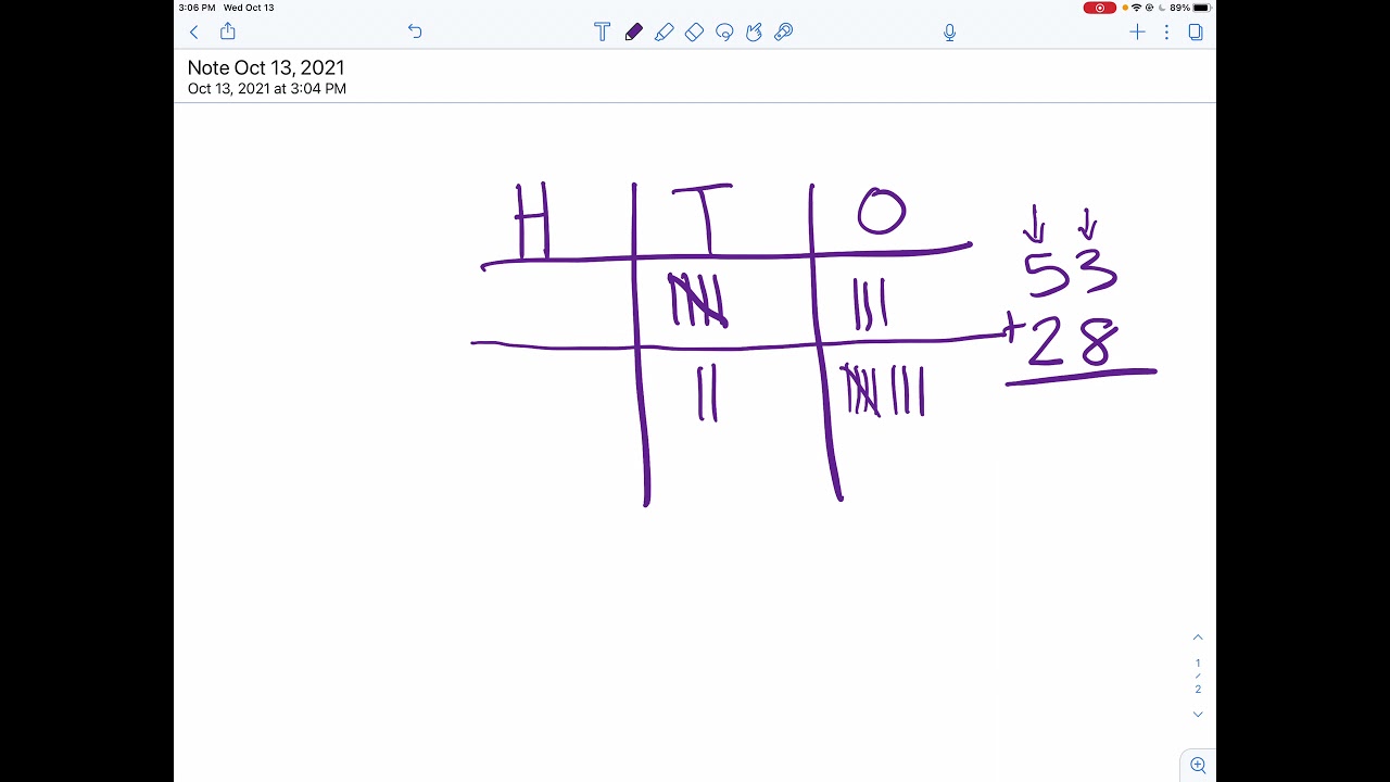 Add 2-digit numbers with a place value chart