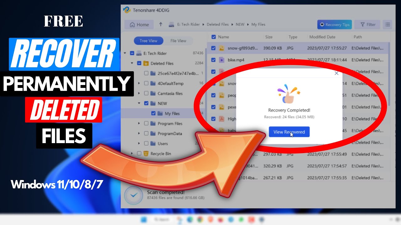  Recover Permanently Deleted Files Folders In Windows 11 10 100 