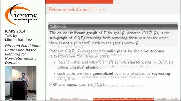 ICAPS 2014: Miquel Ramírez on "Directed Fixed-Point Regression-Based Planning..."