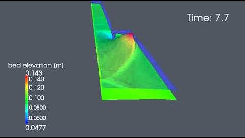 Dam-break in a movable-bed channel with a sudden enlargement