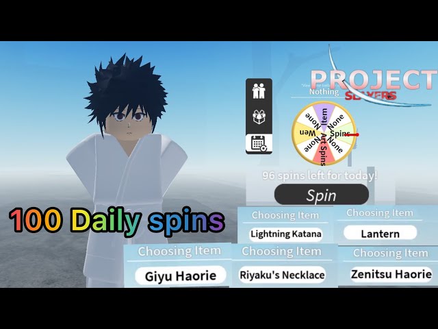This Is What I Got From 100+ Daily Spins In Roblox Demon Slayer ( Project  Slayers ) 