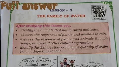 ||3rd STD EVs||  lesson -5 The family of water||Full answer