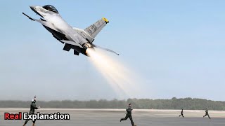 Insane Action of U.S. Female F-16 Fighter Pilot Extreme Takeoff Towards the Red Sea
