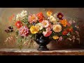 Frame TV Art | Still Life Summer Flowers in a Rustic Vase