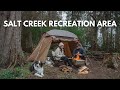 Camping on the olympic peninsula at salt creek with the new ecoflow glacier and snow peak micro oval