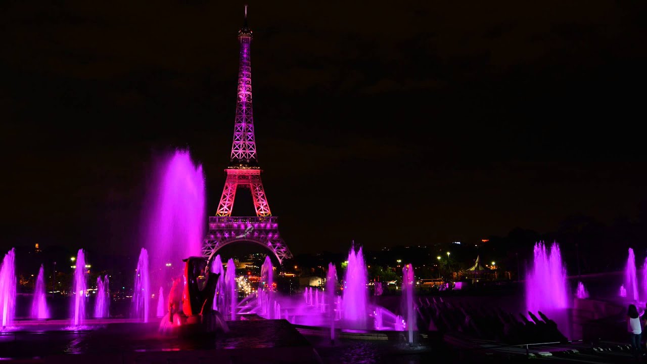 The Eiffel Tower is Illuminated Pink for The BCA Campaign - YouTube