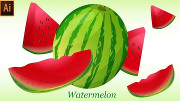 Watermelon Step By Step Vector Drawing Tutorial By illustration learning