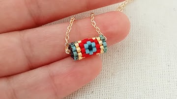 Diy Evil Eye Necklace / Jewelry Making Tutorial / Odd Count Peyote Stitch Tubular Beading Tutorial.