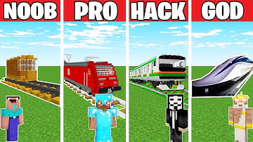 Minecraft NOOB vs PRO vs HACKER :TRAIN STATION CHALLENGE in minecraft / Animation