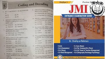 jamia shafique rahman reasoning coding and decoding questions solve