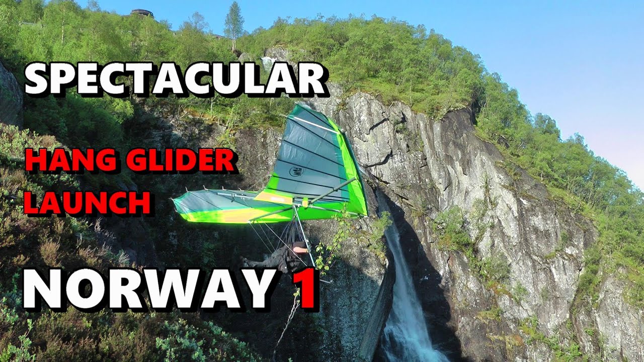 SPECTACULAR HANG GLIDER LAUNCH NORWAY part 1