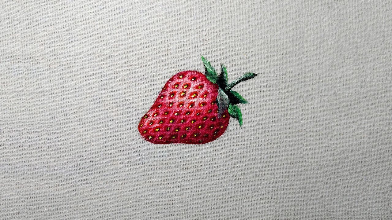 Como pintar um Morango Vermelho