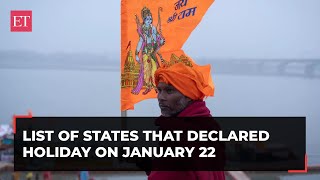 Ram Mandir consecration: Are banks closed on Jan 22? Here are States that have declared a holiday