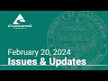 Issues & Updates - February 20, 2024