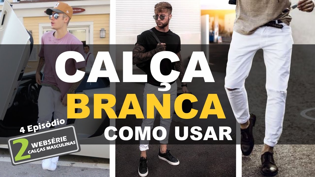 calça branca de homem