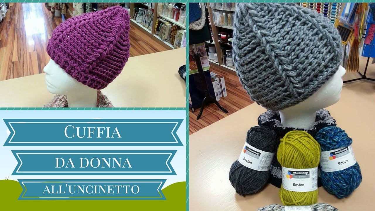 Cuffia da donna semplice e veloce all'uncinetto - punto PUFF STICH - YouTube