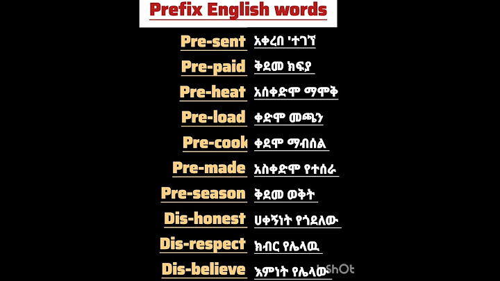 Prefix English words and Amharic meaning #shorts #english #spoken