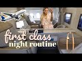 Flying first class ny to la inflight night routine