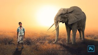 The Village Boy | Dramatic Color Effect | Photo Editing Photoshop cc Tutorial screenshot 3
