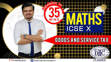 GST || Full Chapter || Maths || ICSE || Class 10 || Reduced Syllabus || 2020-21 || in English
