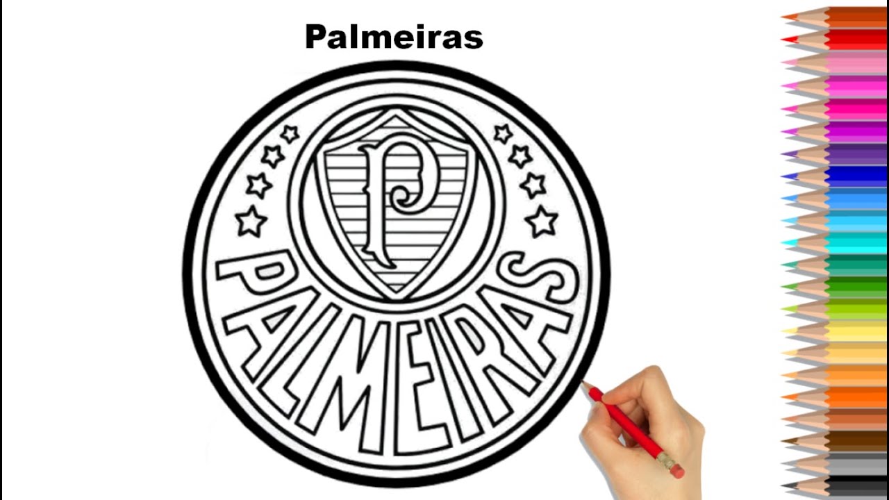 Como Desenhar o Escudo do Palmeiras futebol - Bandeira Brasão Símbolo ...