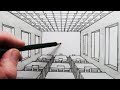 How to Draw a Room in 1-Point Perspective: A Classroom