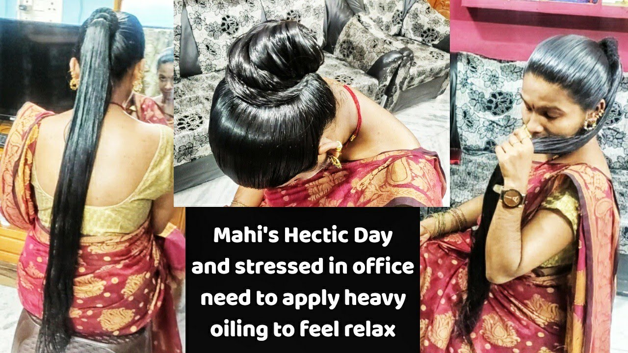 Mahi's Heavy Oiling and Palming to feel relax from stress of officework/ To buy Watsap+91 9154004797