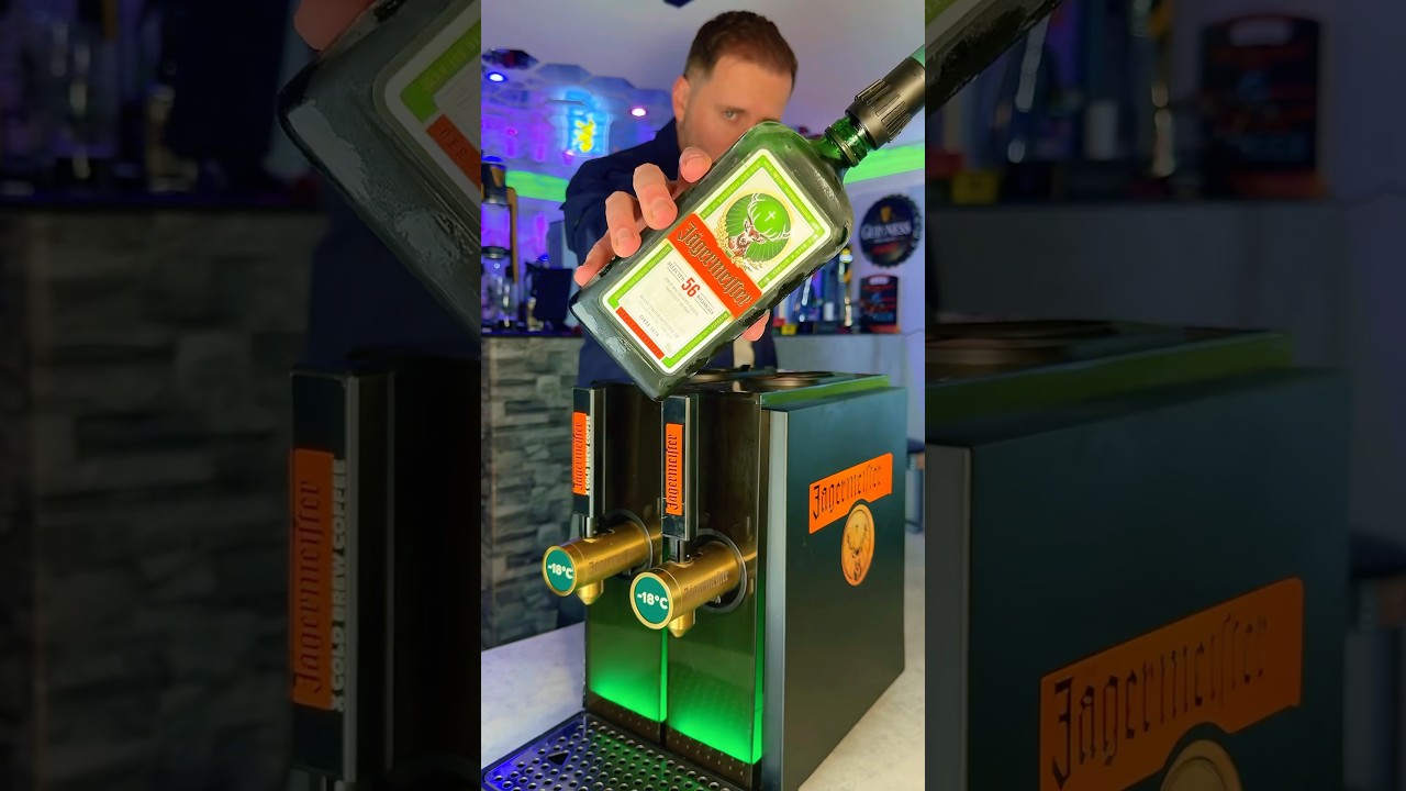 Jager double tap & shot glass freezer 🥶🦌 #jager #dispenser