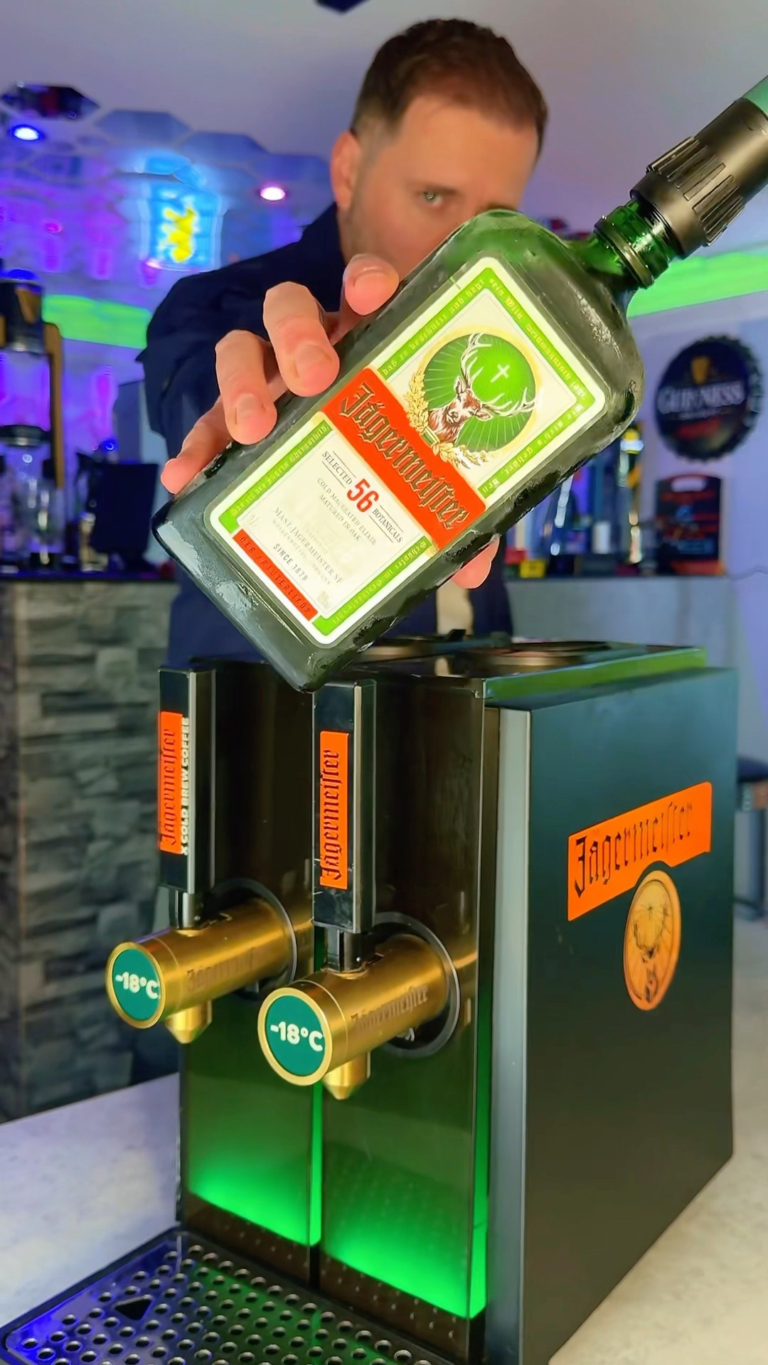 Jager double tap & shot glass freezer 🥶🦌 #jager #dispenser