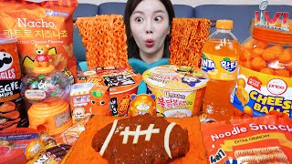 [Mukbang ASMR] Korean Convenience Store Food 🧡 SuperBowl Style Chicken Pie Recipe Dessert Ssoyoung