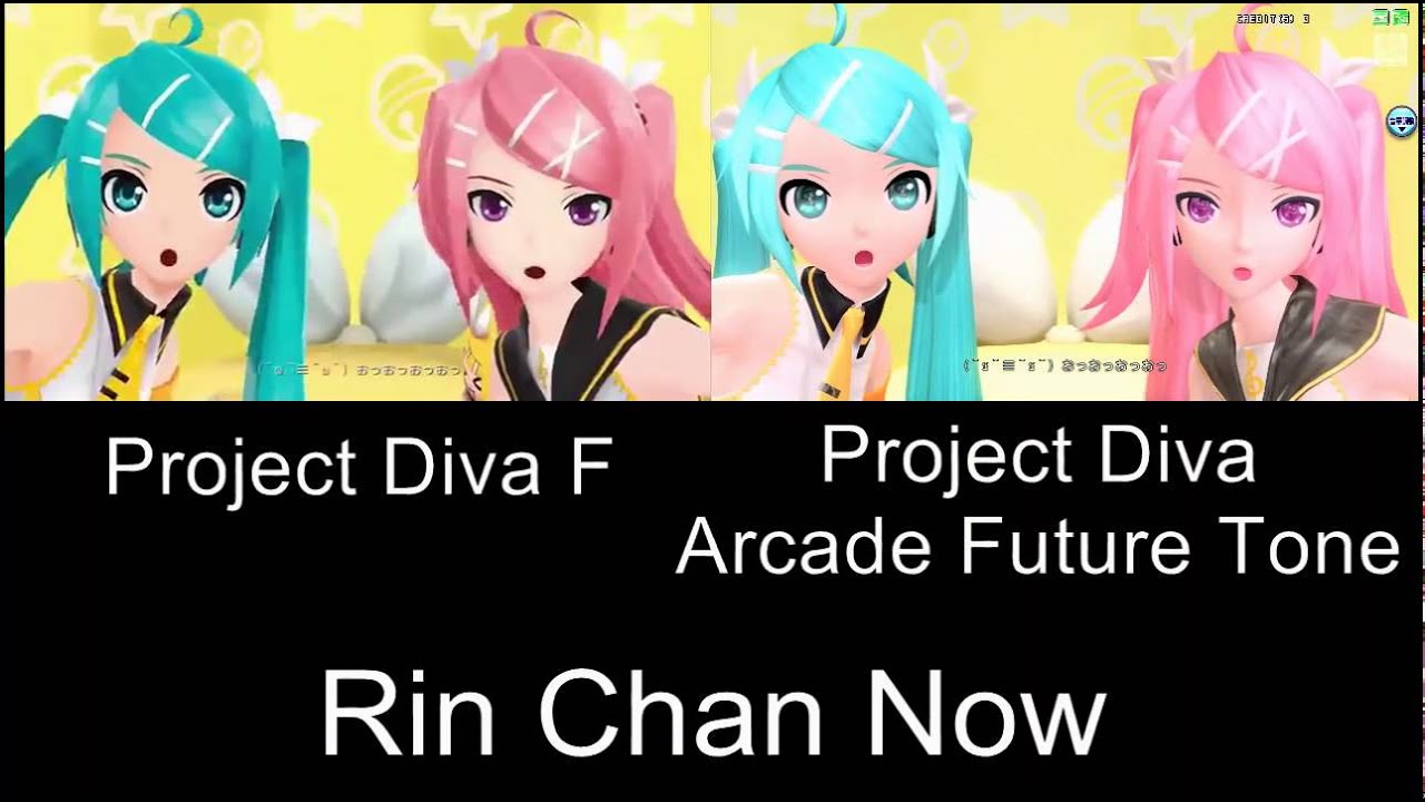 Project Diva Rin Chan Now PV Comparison PS3 Arcade Future Tone