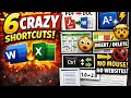 6 MS Word &amp; Excel Shortcuts That Feel Illegal | No Mouse. No Websites. Just Speed #word #excel #tips
