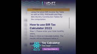 Tax Calculator App from Marj of Batch 15 | Uplift Code Camp