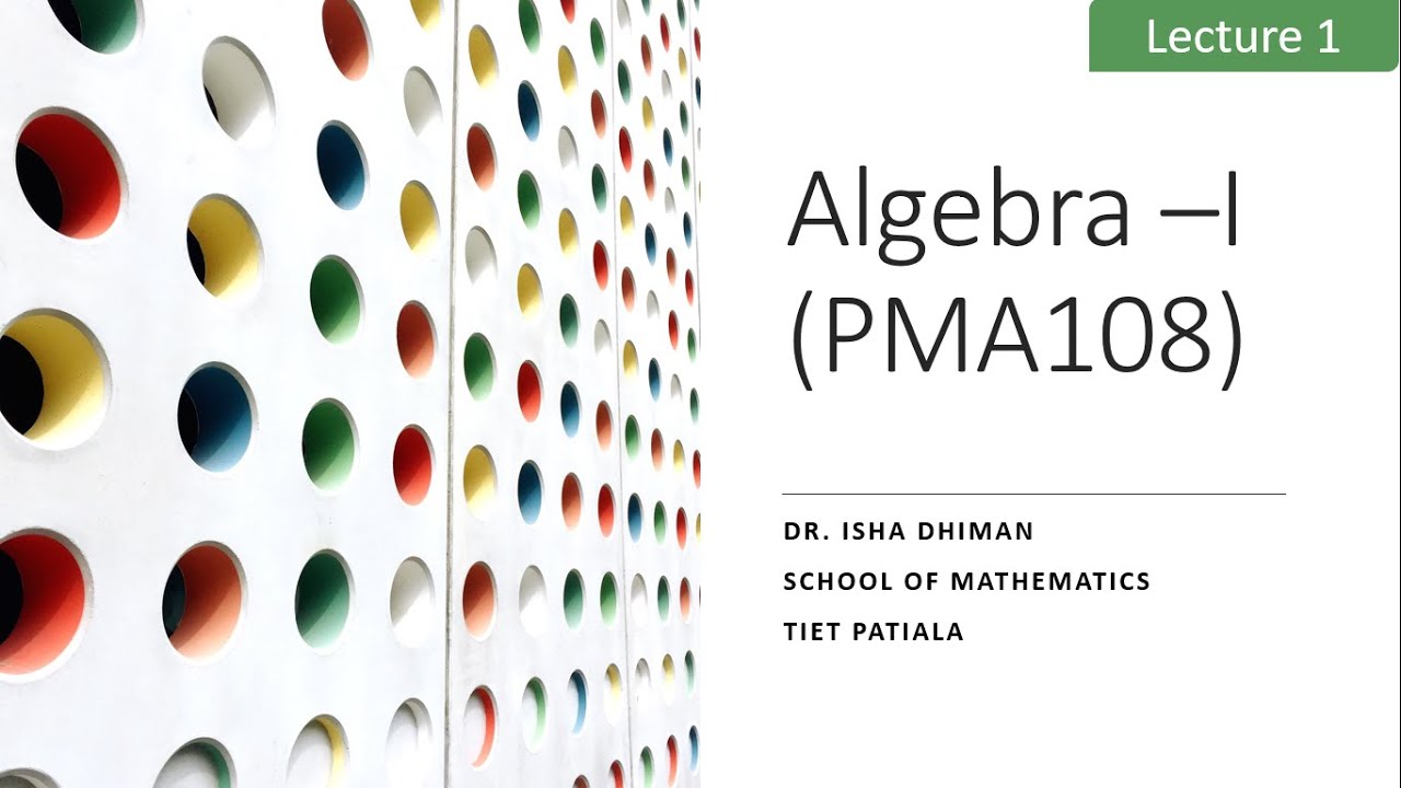 Lecture1 Introduction to group theory - YouTube