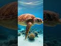 S.17 Tortoise hunts fish in clear sea deep waters. underwater camera #sealife #tortoise #deepsea