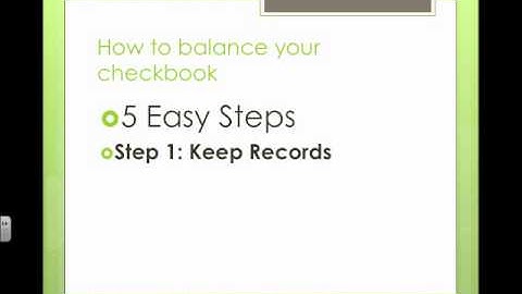 Balancing a Checkbook Video Lesson