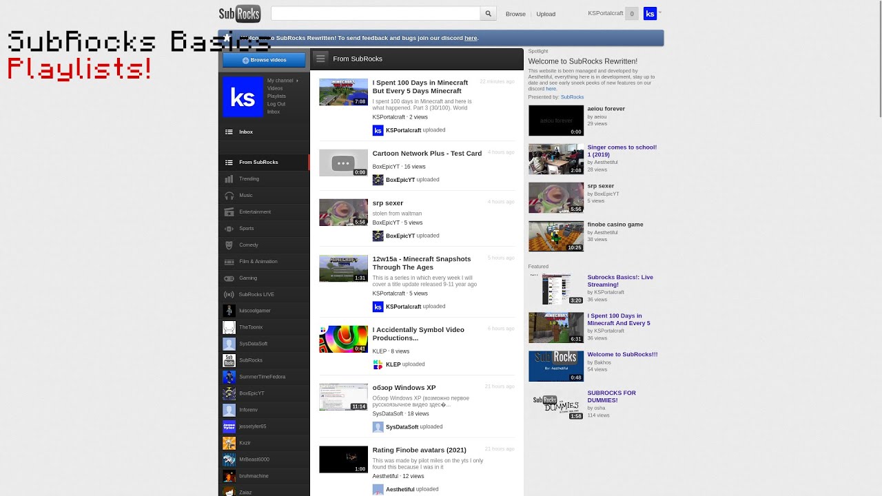Subrocks Basics: Playlists! - YouTube