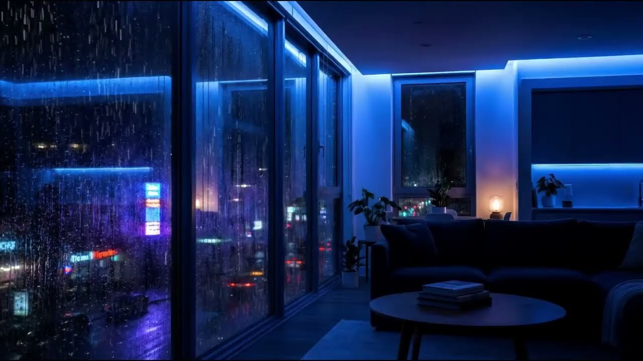 Rain on Window Night in Cozy Apartment 🌧️ Relaxing Rain Sounds for Deep Sleep (8 Hours No Music)