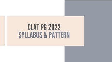 CLAT PG 2022- Full Syllabus/Pattern| NO Subjective Part