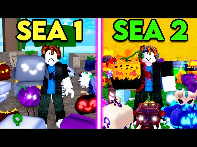 I Bought 100 Fruits in 1st Sea Vs 2nd Sea in Blox Fruits class=