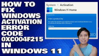 How To Fix Windows Activation with Error Code 0xC004F215 in Windows 10/11