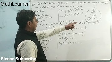 Prove that the volume of the largest cone that can be inscribed in a sphere of radius R is 8/27 of