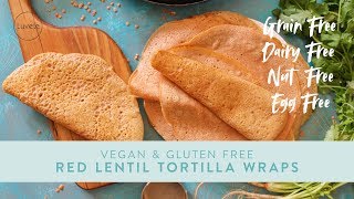 Quick & Easy Gluten free Red Lentil Wraps | Paleo, Vegan, High Fiber