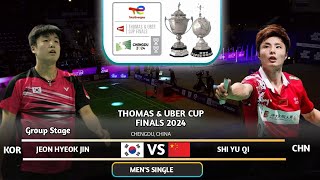 Jeon Hyeok Jin (KOR) Vs Shi Yu Qi (CHN) | Badminton Thomas Cup 2024
