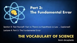 09.04. Part 3: The Fundamental Error
The Vocabulary of Science: First Steps to Science Literacy
This video course was originally produced as a paid course for Udemy and my Critical Thinker Academy website.
I decided to release the whole course for free on YouTube because I believe science literacy is important for a healthy modern democracy.
If you appreciate these videos, please like, subscribe and share with friends!
(Teachers, youre free to use these videos in your classes.)
My personal hub site:
https://kevindelaplante.com
My credentials as a philosophy of science instructor:
https://kevindelaplante.com/about
My Argument Ninja Dojo video tutorial and membership site:
https://kevindelaplante.com/dojo
Full Playlist (I recommend saving this link):
https://www.youtube.com/playlist?list=PLCPXzKiZn7OHMBNmD14IQiA2tS2q9iVF0
Full Table of Contents
1. INTRODUCTION TO THE COURSE
01.01. Is Evolution a Theory, a Fact, or Both?
01.02. Overview of the Course
2. AN IMPORTANT DISTINCTION
02.01. Epistemically Loaded versus Epistemically Neutral Language
3. WHAT IS A THEORY?
03.01. Its Just a Theory: Theory as Down-Player
03.02. Theories are the Pinnacles of Science: Theory as Up-Player
03.03. Why We Need an Epistemically Neutral Definition of Theory
03.04. An Epistemically Neutral Definition of Theory: A Classical (but incomplete) Story
03.05. An Epistemically Neutral Definition of Theory: A More Sophisticated Story
4. WHAT IS A FACT?
04.01. You Cant Deny the Facts: An Epistemically Loaded Definition of Fact
04.02. I Had the Facts Wrong: An Epistemically Neutral Definition of Fact
04.03. Can There Be Theoretical Facts?
5. WHAT IS A LAW?
05.01. Epistemically Loaded Definitions of Law
05.02. Examples of Laws in Biology and Psychology
05.03. Examples of Laws in Astronomy and Physics
05.04. Unpacking the Epistemically Neutral Concept of Law
05.05. But Are There Any Laws?
05.06. A Quick Word: Are Laws Explanatory?
6. WHAT IS A HYPOTHESIS?
06.01. Thats Just a Hypothesis: An Epistemically Loaded Definition of Hypothesis
06.02. An Epistemically Neutral Definition of Hypothesis
7. WHAT IS A MODEL?
07.01. Introduction: What is a Model?
07.02. Maps and Models
07.03. Models as Tools For Reasoning About the World
07.04. How Equations Can Be Models
07.05. Is There a Difference Between a Model and a Theory?
8. THEORIES, MODELS, TRUTH AND REALITY
08.01. Introduction: Theories, Models, Truth and Reality
08.02. The Challenge of Interpreting Scientific Theories
08.03. Prediction and Truth: Lessons From Ptolemy
08.04. Prediction and Truth: Lessons From the Kinetic Theory of Gases
9. TEST YOURSELF
09.01. Assignment: Critique a 7 Minute Video on the Vocabulary of Science
The Its Okay to be Smart video Im discussing in this section:
https://www.youtube.com/watch?v=lqk3TKuGNBA
09.02. Part 1: The Motivation For the Video
09.03. Part 2: Scales of Truthiness
09.04. Part 3: The Fundamental Error
09.05. Part 4: The Problem With Defining Facts in Terms of Observations
09.06. Part 5: Problems With Defining Hypotheses as Starting Points For Inquiry
09.07. Part 6: Problems With Defining Theories as Well-Supported
09.08. Part 7: Problems With Defining Evolution as an Observable Fact
09.09 Part 8: Problems With Defining Laws in Terms of Observations
09.10 Part 9: Can Laws Explain, or Do They Just Describe? Kepler, Newton and Einstein
09.11. Part 10: Analyzing the Last Slide
09.12. Who is to Blame? 09.04. Part 3: The Fundamental Error