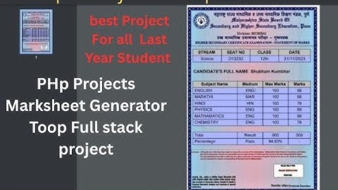 Final Year Project Marksheet Generator Tool using php html css javascript