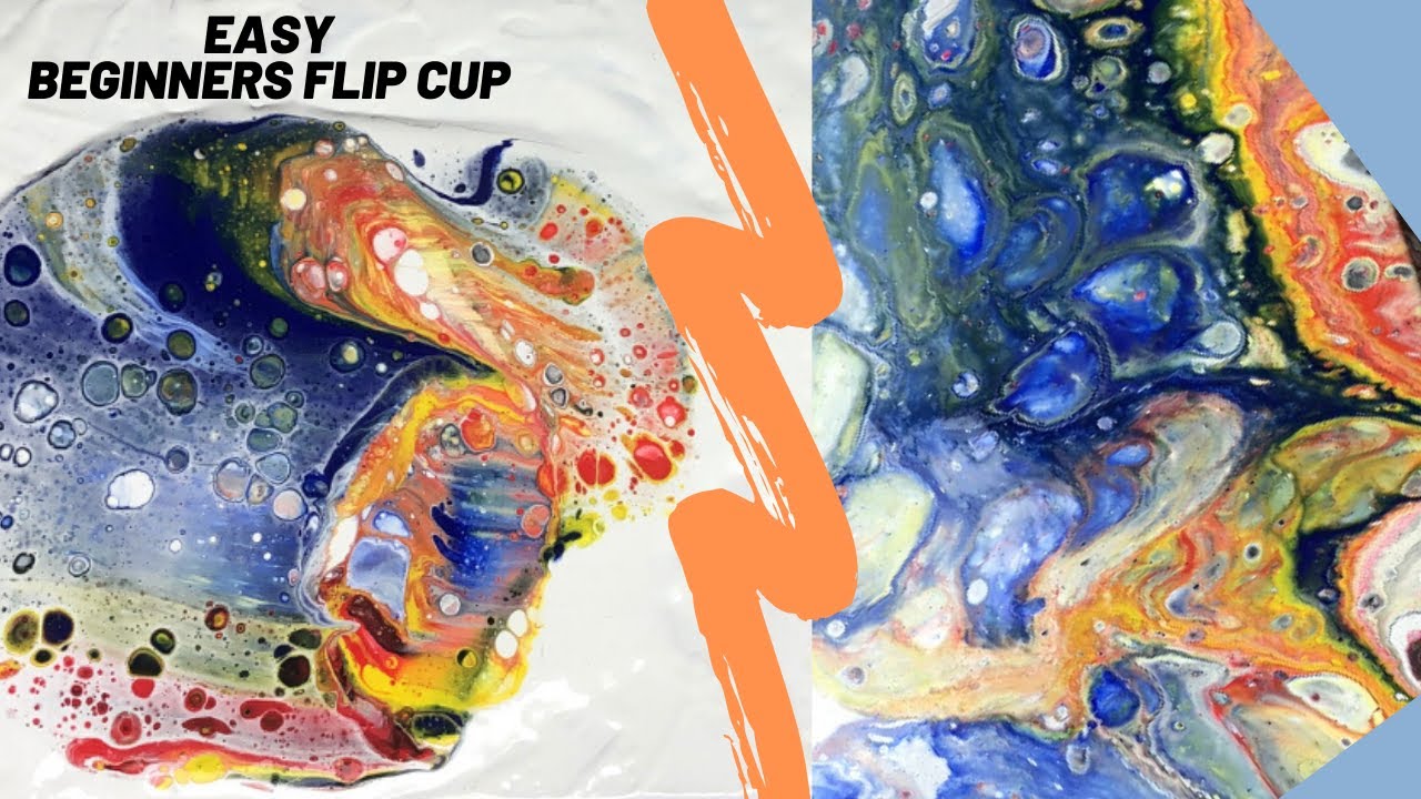 Acrylic pouring flip cup (Dirty Pour Flip Cup Technique) YouTube