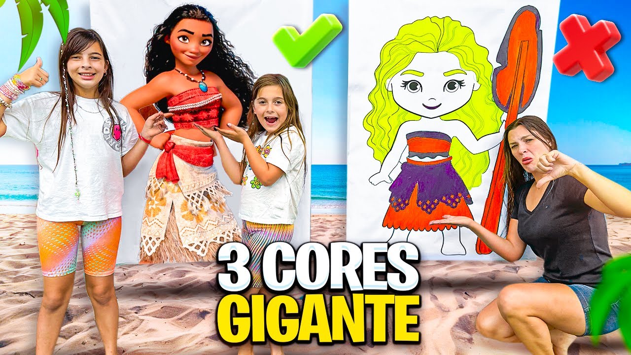 PINTANDO COM 3 CORES GIGANTE MOANA *Deu ruim