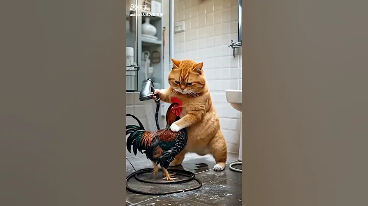 Watch the video about Cat bath Chicken😭😅😂 #shorts #youtubeshorts #funny #comedy #shortvideo #short