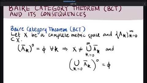 UPB Math 237 LEC9C Baire Category Theorem and its Consequences 1